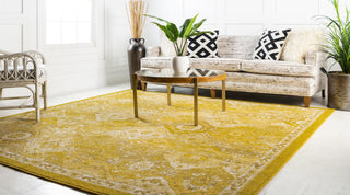 Unique Loom Penrose T-CRTN2 Yellow Area Rug Square Lifestyle Image