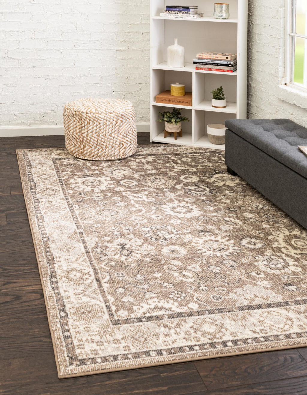 Unique Loom Penrose T-CRTN3 Beige Brown Area Rug Rectangle Lifestyle Image Feature