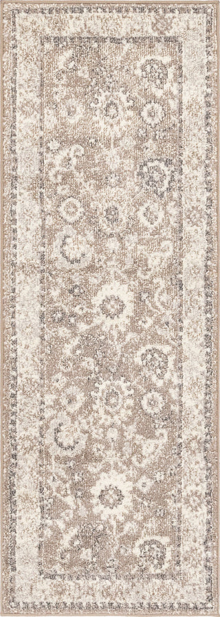 Unique Loom Penrose T-CRTN3 Beige Brown Area Rug Runner Top-down Image