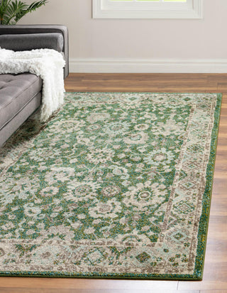 Unique Loom Penrose T-CRTN3 Green Area Rug Rectangle Lifestyle Image Feature