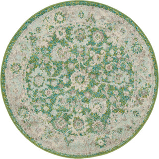 Unique Loom Penrose T-CRTN3 Green Area Rug Round Top-down Image