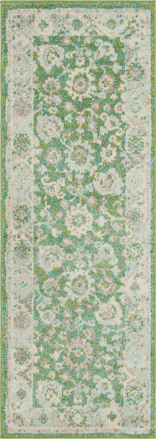 Unique Loom Penrose T-CRTN3 Green Area Rug Runner Top-down Image