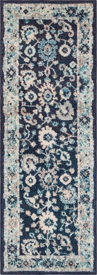 Unique Loom Penrose T-CRTN3 Navy Blue Area Rug Runner Top-down Image