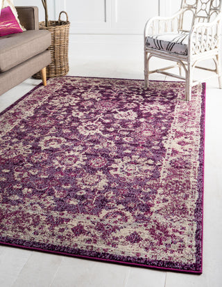 Unique Loom Penrose T-CRTN3 Purple Area Rug Rectangle Lifestyle Image Feature