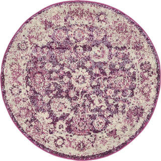 Unique Loom Penrose T-CRTN3 Purple Area Rug Round Top-down Image