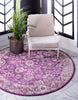 Unique Loom Penrose T-CRTN3 Purple Area Rug Round Lifestyle Image