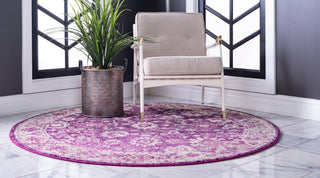 Unique Loom Penrose T-CRTN3 Purple Area Rug Round Lifestyle Image