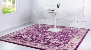 Unique Loom Penrose T-CRTN3 Purple Area Rug Square Lifestyle Image