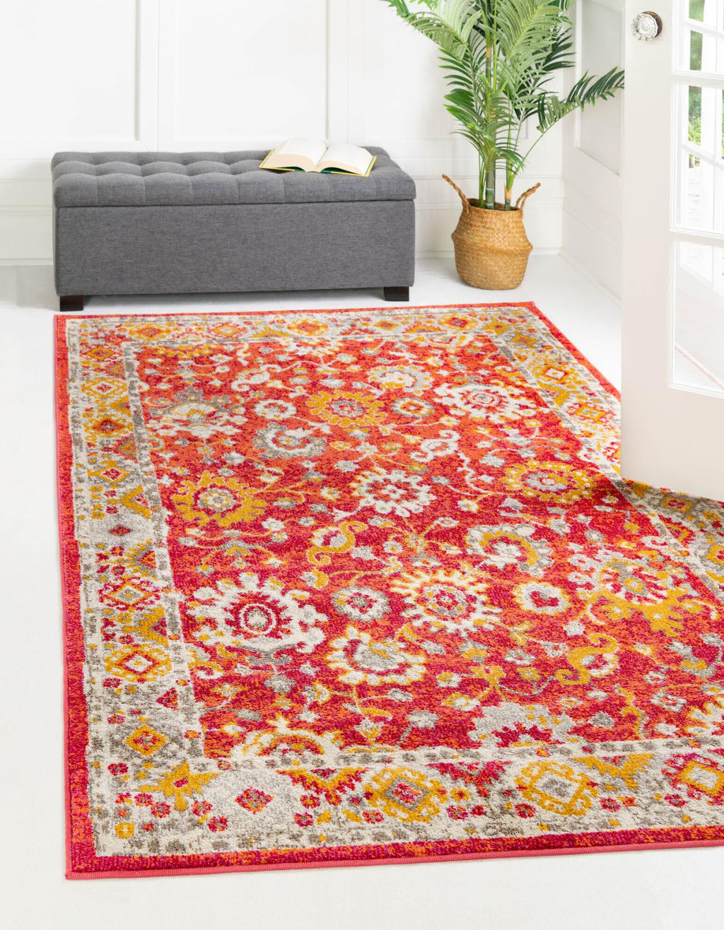 Unique Loom Penrose T-CRTN3 Rust Red Area Rug Rectangle Lifestyle Image Feature
