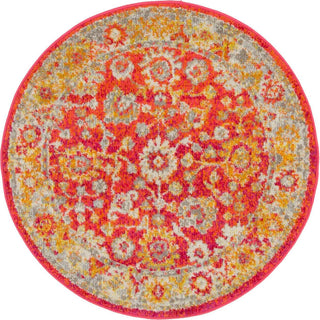 Unique Loom Penrose T-CRTN3 Rust Red Area Rug Round Top-down Image