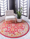 Unique Loom Penrose T-CRTN3 Rust Red Area Rug Round Lifestyle Image