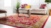 Unique Loom Penrose T-CRTN3 Rust Red Area Rug Square Lifestyle Image