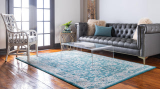 Unique Loom Penrose T-CRTN3 Turquoise Area Rug Rectangle Lifestyle Image Feature