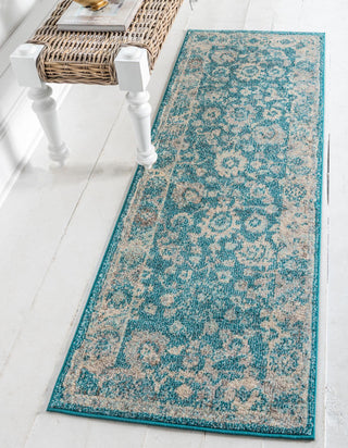 Unique Loom Penrose T-CRTN3 Turquoise Area Rug Runner Lifestyle Image