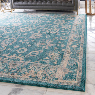 Unique Loom Penrose T-CRTN3 Turquoise Area Rug Square Lifestyle Image