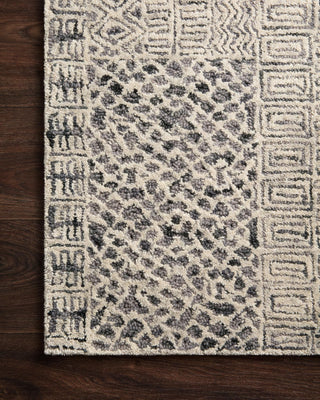 Loloi Peregrine PER-06 Charcoal Area Rug Corner On Wood