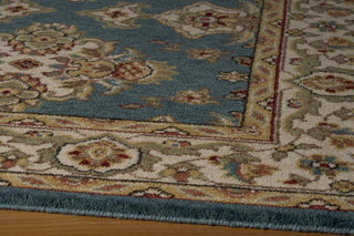 Momeni Persian Garden PG-01 Teal Blue Area Rug Corner Shot