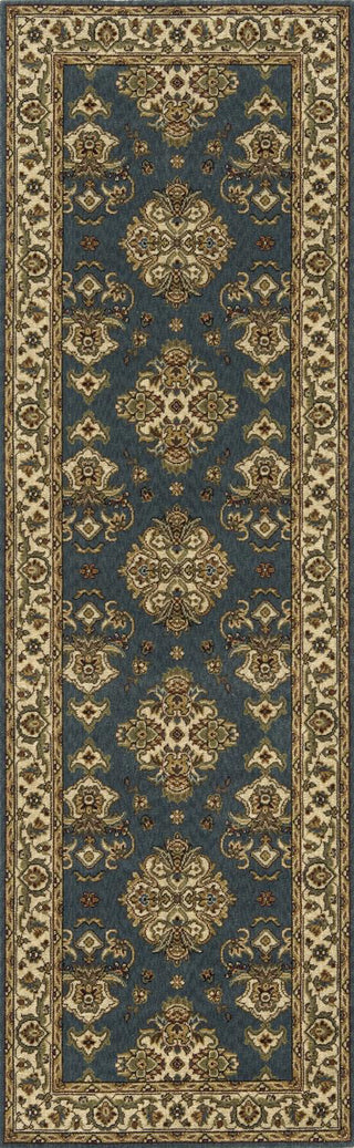 Momeni Persian Garden PG-01 Teal Blue Area Rug Closeup