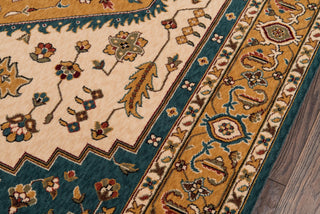 Momeni Persian Garden PG-03 Teal Blue Area Rug Corner Shot