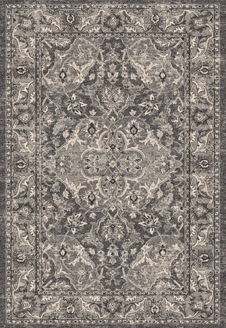 KAS Pesha 7218 Slate Grey Medallia Machine Woven Area Rug