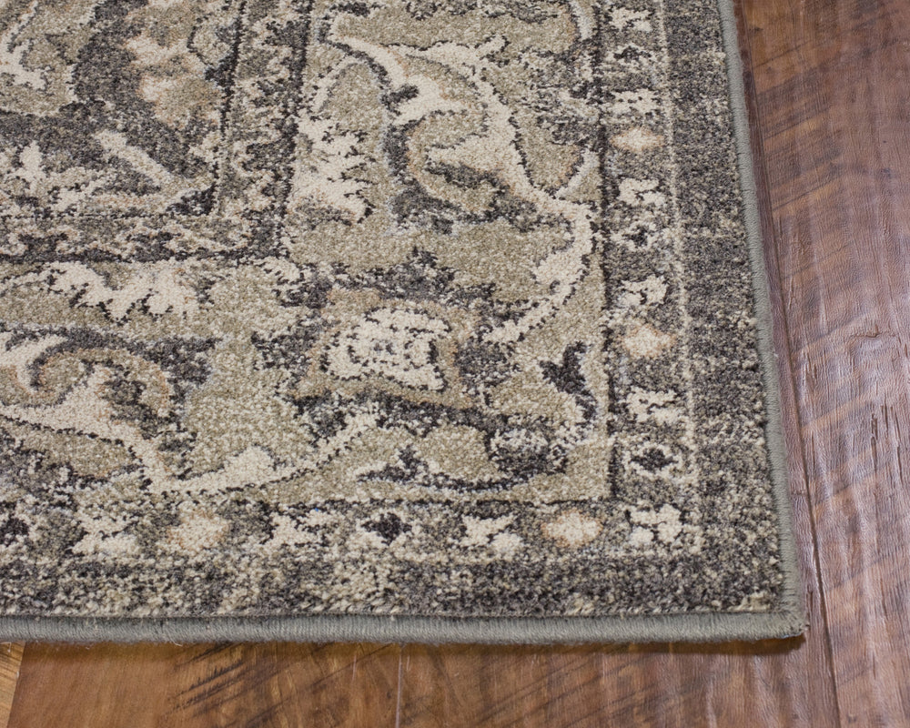 KAS Pesha 7218 Slate Grey Medallia Area Rug Main Image Feature