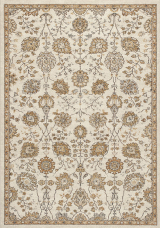 KAS Pesha 7222 Oatmeal/Beige Kashan Machine Woven Area Rug