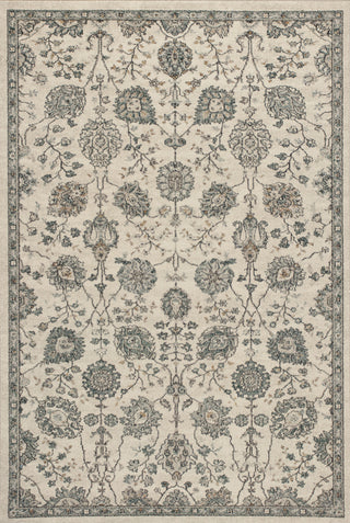 KAS Pesha 7223 Oatmeal/Teal Kashan Machine Woven Area Rug