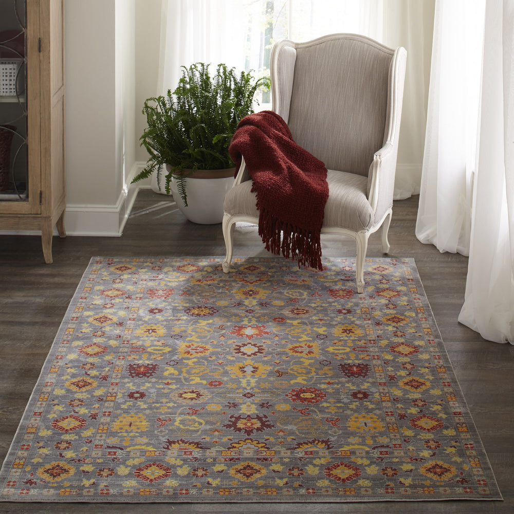 Momeni Petra PE-03 Grey Area Rug Room Image Feature