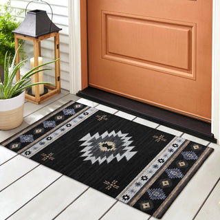 Dalyn Phoenix PH4 Black Area Rug Room Image Feature