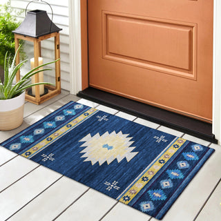 Dalyn Phoenix PH4 Navy Area Rug Room Image Feature