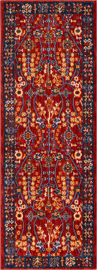 Surya Patina PIA-2302 Bright Red Navy Medium Gray Charcoal Burnt Orange Butter Blush Taupe Area Rug Mirror Runner Image