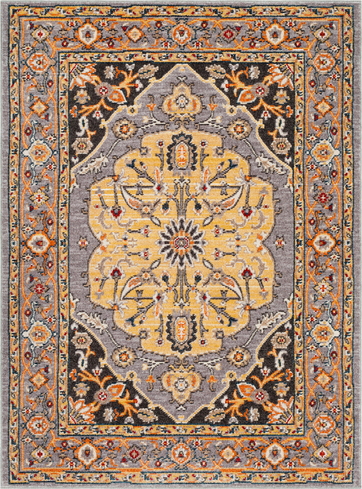 Surya Patina PIA-2307 Light Gray Wheat Charcoal Bright Orange Teal Camel Red White Area Rug Mirror main image