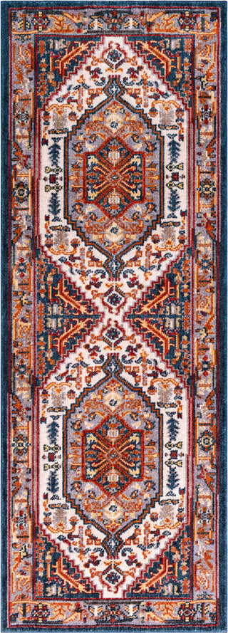 Surya Patina PIA-2309 Navy Blush Medium Gray Bright Red Butter Burnt Orange Charcoal Taupe Area Rug Mirror Runner Image