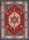 Surya Patina PIA-2311 Navy Bright Red Blush Butter Medium Gray Burnt Orange Taupe Area Rug Mirror main image