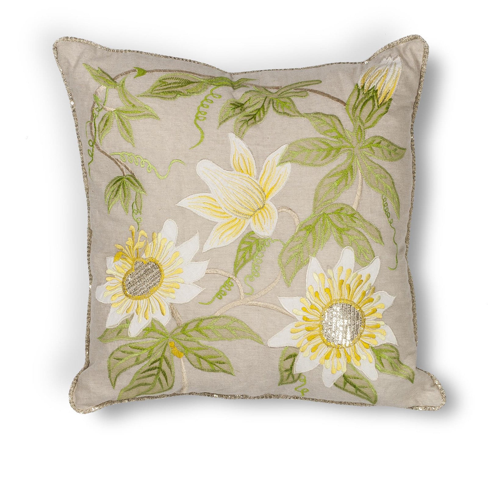 KAS Pillow L193 Taupe Sunflowers main image