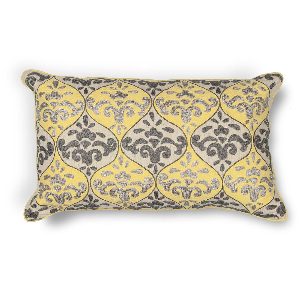KAS Pillow L221 Yellow/Grey Damask main image