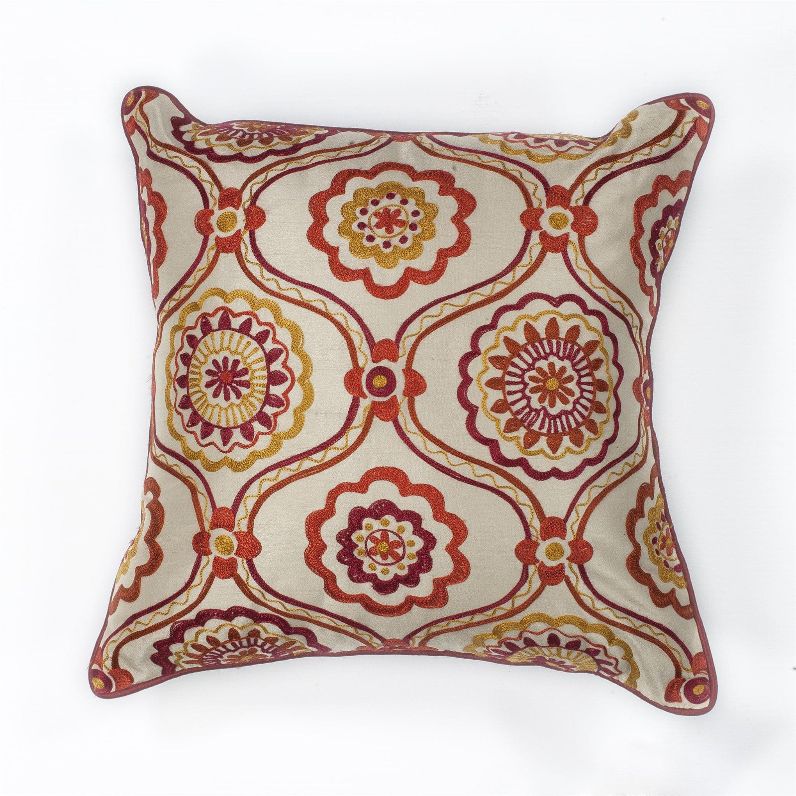 KAS Pillow L122 Ivory/Red Mosaic main image
