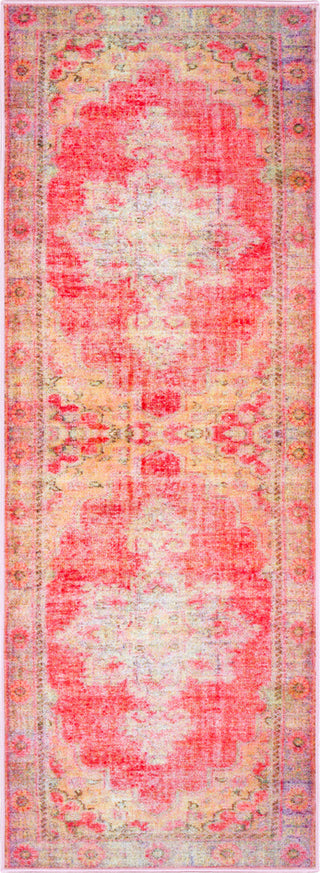 Surya Parker PKR-2301 Bright Pink Khaki Dark Purple Camel Area Rug Runner Image