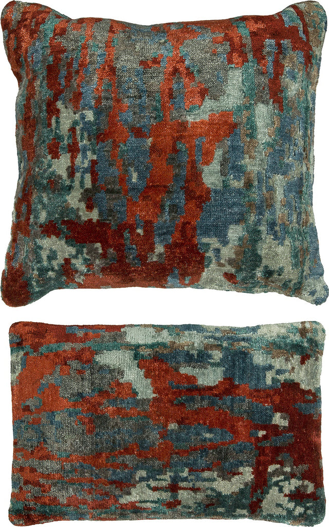 Kalaty Bespoke Pillow PB-078 Multi Blue / Scarlet main image