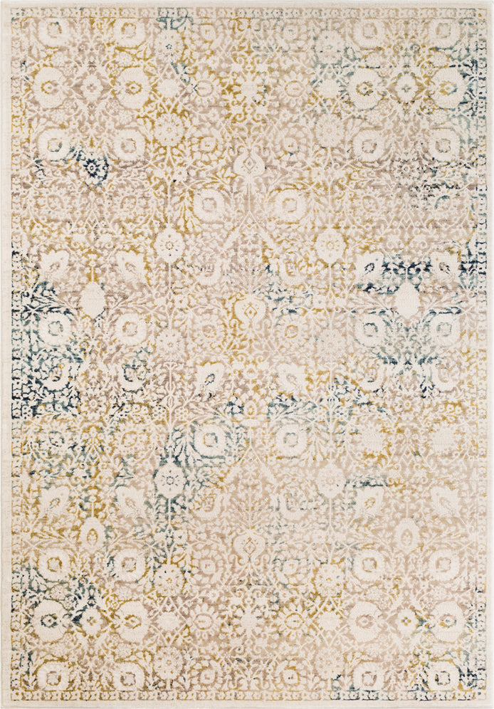 Surya Palermo PLO-2306 Taupe Aqua Cream Navy Lime Area Rug main image