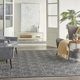 Nourison Palamos PLS01 Dark Grey Area Rug Room Scene Featured