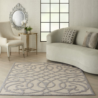 Nourison Palamos PLS04 Cream Grey Area Rug Room Scene 2