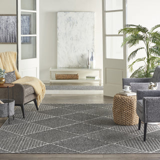 Nourison Palamos PLS05 Dark Grey Area Rug Room Scene Featured