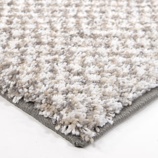 Orian Rugs Plush Shag Horton Check Grey Area Rug Corner Image