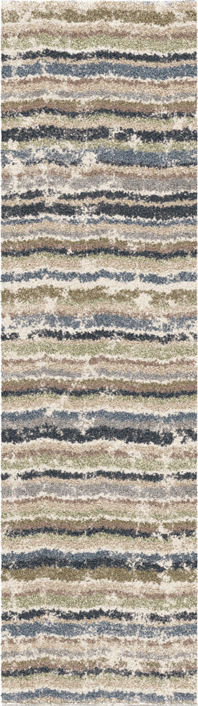 Orian Rugs Plush Shag Modern Abstract Distressed Blue Area Rug main image