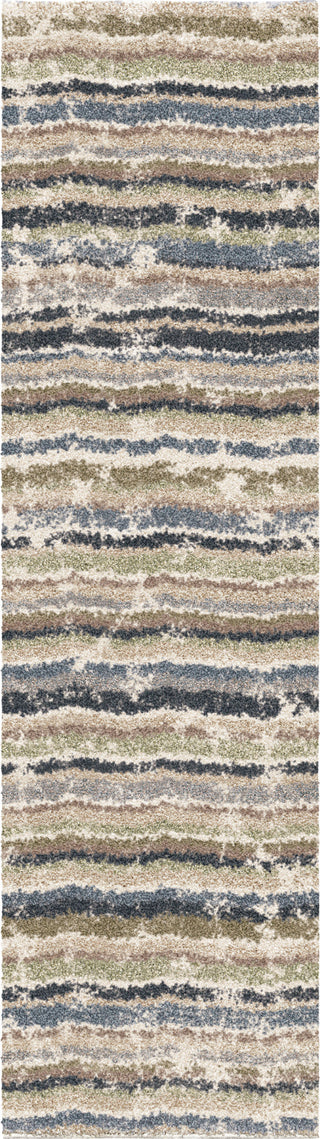 Orian Rugs Plush Shag Modern Abstract Distressed Blue Area Rug main image