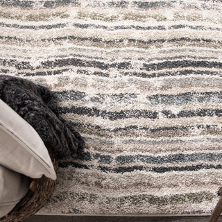 Orian Rugs Plush Shag Modern Abstract Distressed Blue Area Rug 