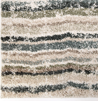 Orian Rugs Plush Shag Modern Abstract Distressed Blue Area Rug Close up