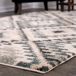 Orian Rugs Plush Shag Modern Diamonds Muted Blue Area Rug 