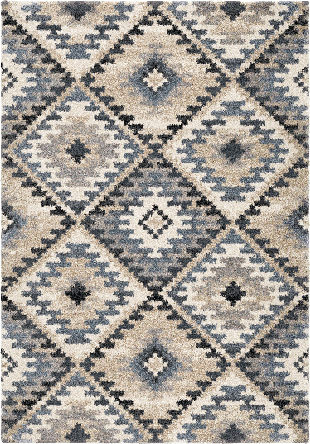 Orian Rugs Plush Shag Modern Diamonds Muted Blue Area Rug – Incredible ...